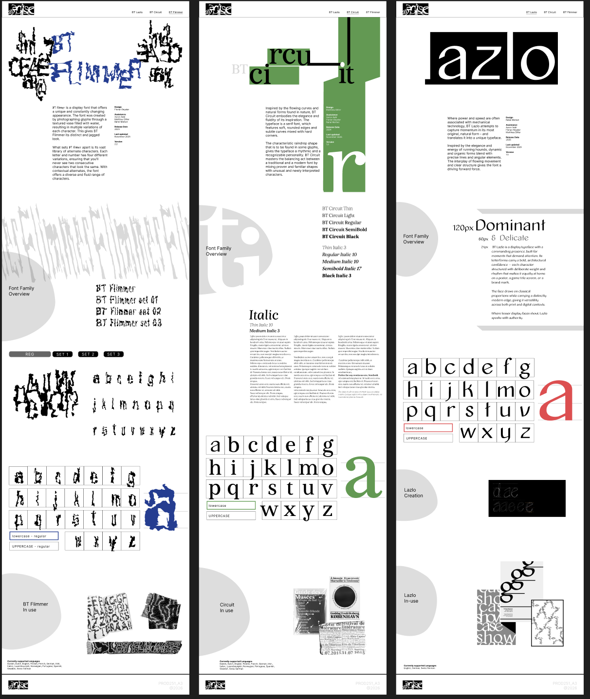 Type foundry pages