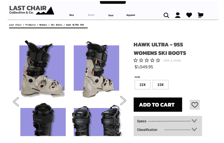 Sample commerce product page